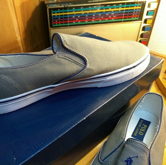 Ralph Lauren Polo Sport Grey Canvas Shoes size 12 - Picture 2 of 3
